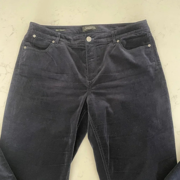 Talbots Flawless Five Pocket Petites Strght Leg Brushed Cotton Pants Navy Sz 12P - Picture 4 of 10